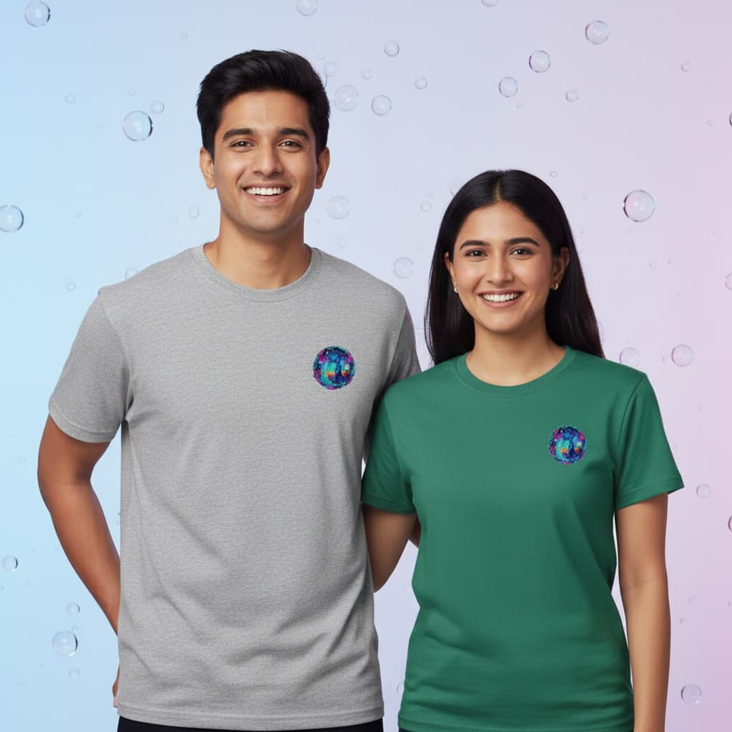 ELAN COTTS Aquarius Zodiac Men & Women's Roundneck T-Shirt – 100% Cotton | 180 GSM Classic Crew Tee