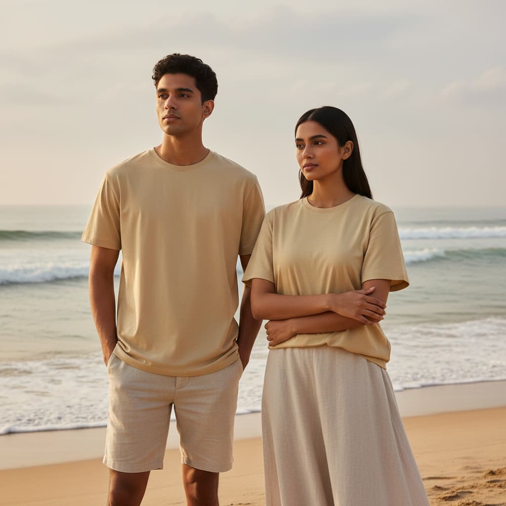 ELAN COTTS Men & Women's Classic Crew Roundneck T-Shirt – 100% Cotton | 180 GSM Lightweight Everyday Comfort