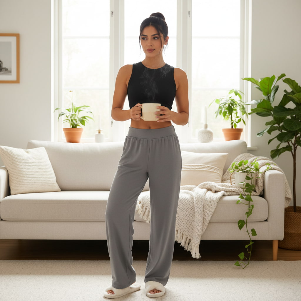 ELAN COTTS Women's Crop Top – Crew Neck Slim Fit | 220 GSM Stretch Activewear