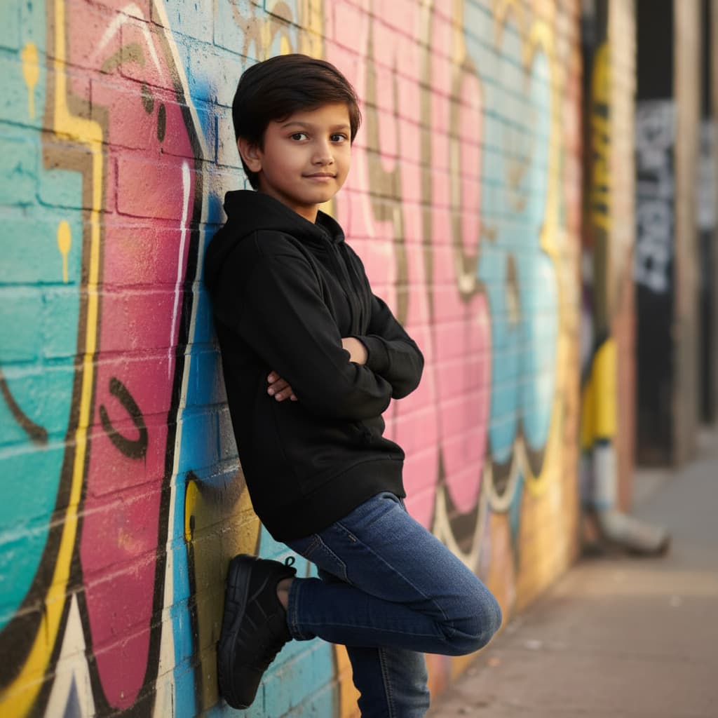 ELAN COTTS Kids Hoodie – 100% Cotton | 300 GSM Soft & Cozy Unisex Pullover for Boys & Girls