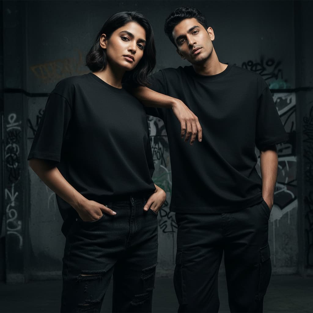 ELAN COTTS Men & Women's Oversized Roundneck T-Shirt – 100% Cotton | 180 GSM Structured Drape Without Bulk