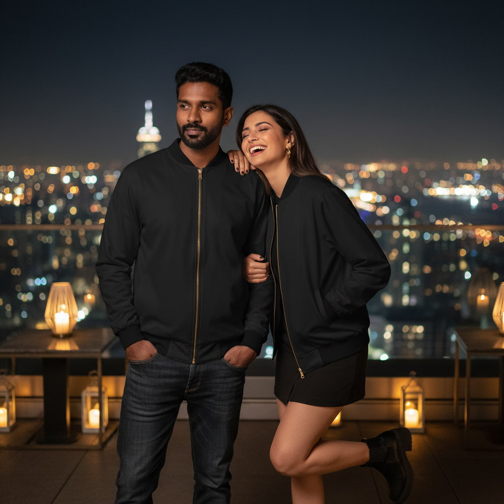 ELAN COTTS Men's and Women's Bomber Jacket – Lycra Ribbed Hem & Cuffs | 240 GSM Fleece for Men & Women