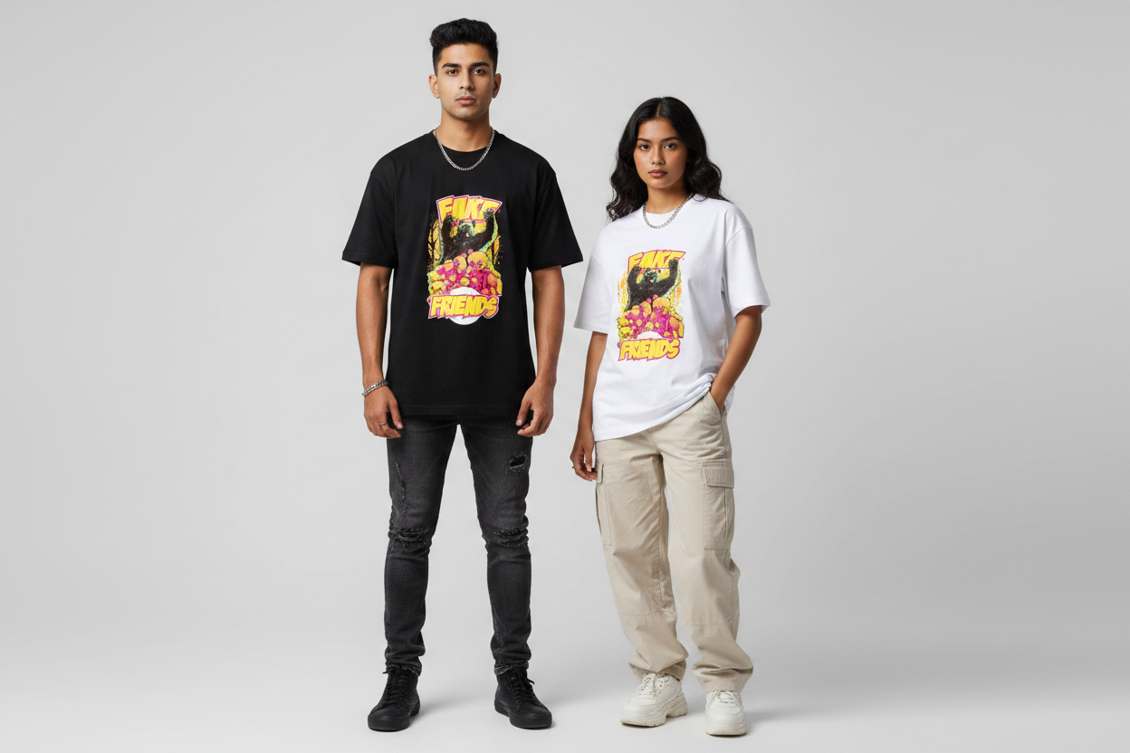 Unisex - T-shirt - FAKE FRIENDS - Crafted from a premium cotton added flexibility and comfort.