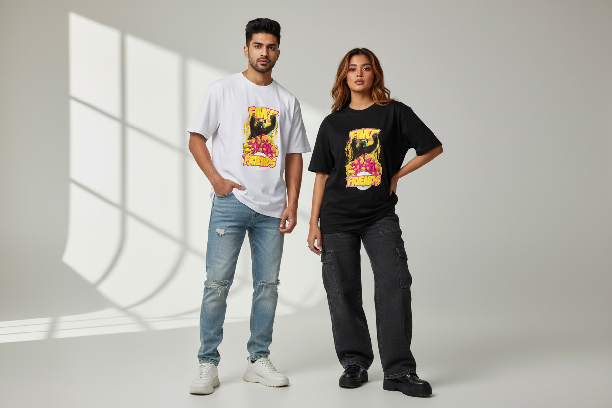 Unisex - T-shirt - FAKE FRIENDS - Crafted from a premium cotton added flexibility and comfort.