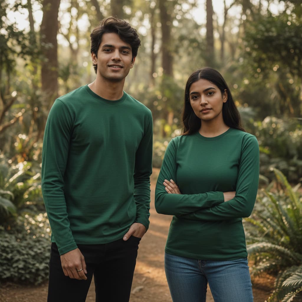 ELAN COTTS Men & Women's Full Sleeve T-Shirt – 100% Cotton | 180 GSM Smooth All-Season Everyday Wear