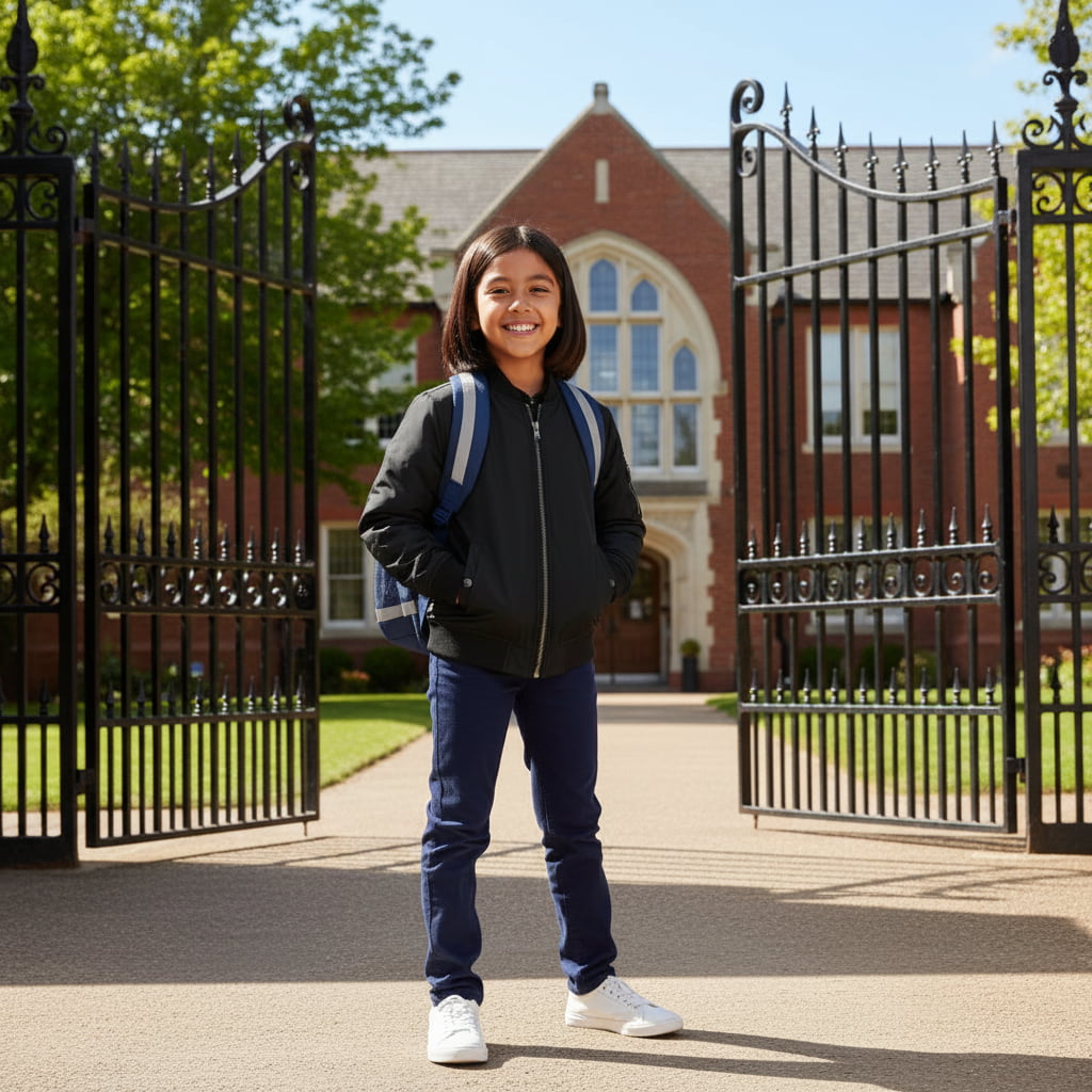 ELAN COTTS Kids Bomber Jacket – Lycra Ribbed Hem & Cuffs | Warm Fleece Outerwear for Boys & Girls