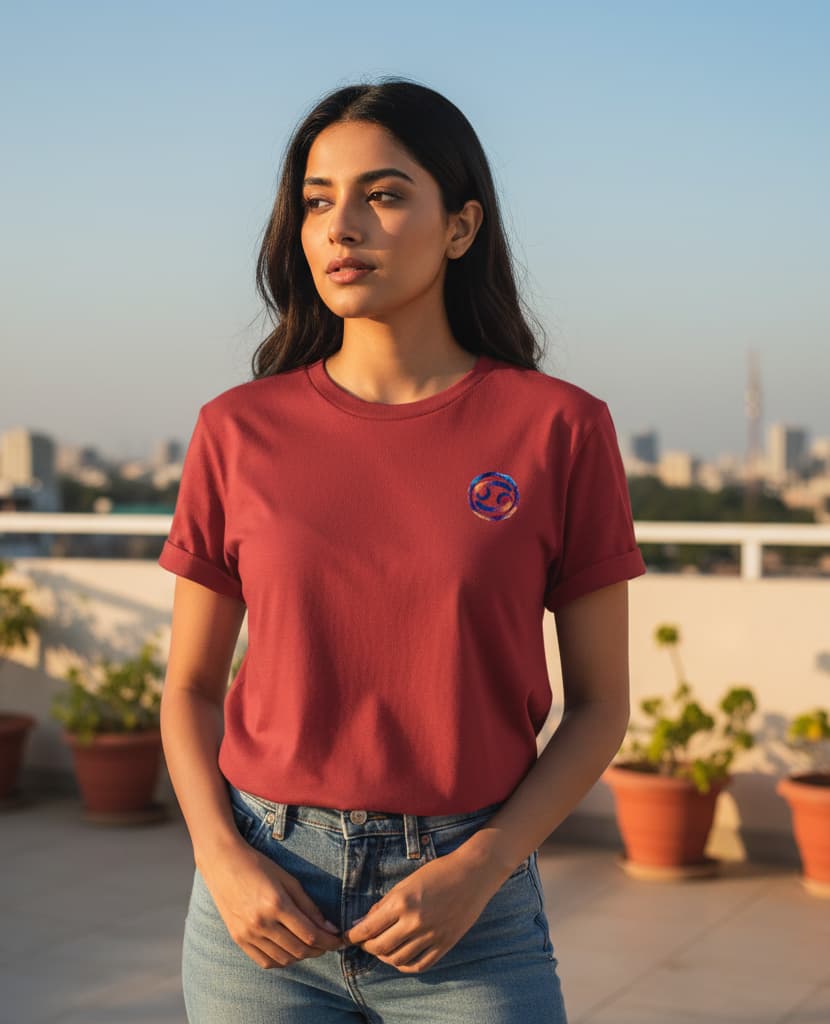 ELAN COTTS Cancer Zodiac Men & Women's Roundneck T-Shirt – 100% Cotton | 180 GSM Classic Crew Tee