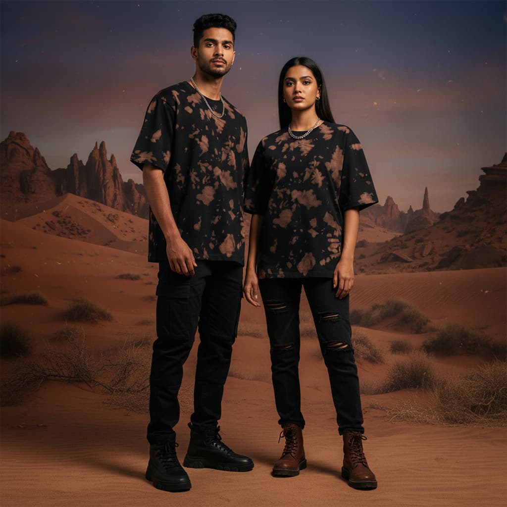 ELAN COTTS Men & Women's Tie-Dye Oversized Roundneck T-Shirt – 260 GSM Cotton-Poly | Unique One-of-a-Kind Bold Streetwear