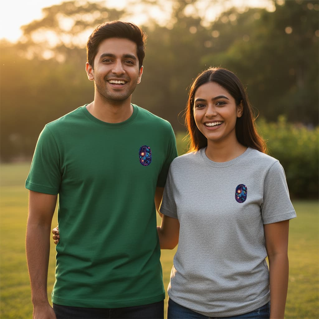 ELAN COTTS Capricorn Zodiac Men & Women's Roundneck T-Shirt – 100% Cotton | 180 GSM Classic Crew Tee