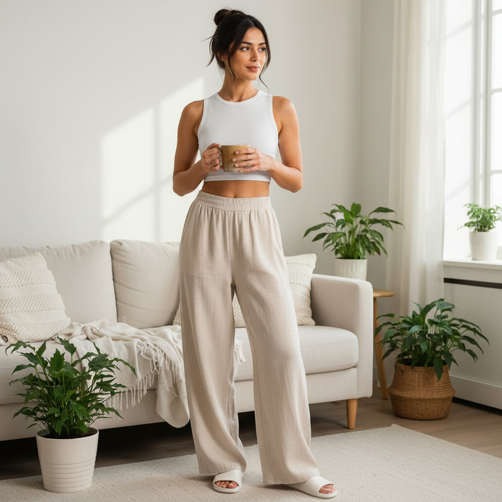 ELAN COTTS Women's Crop Top – Crew Neck Slim Fit | 220 GSM Stretch Activewear
