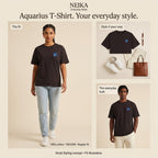 NEIKA Aquarius Zodiac Unisex Cotton T-Shirt, 180 GSM Regular Fit