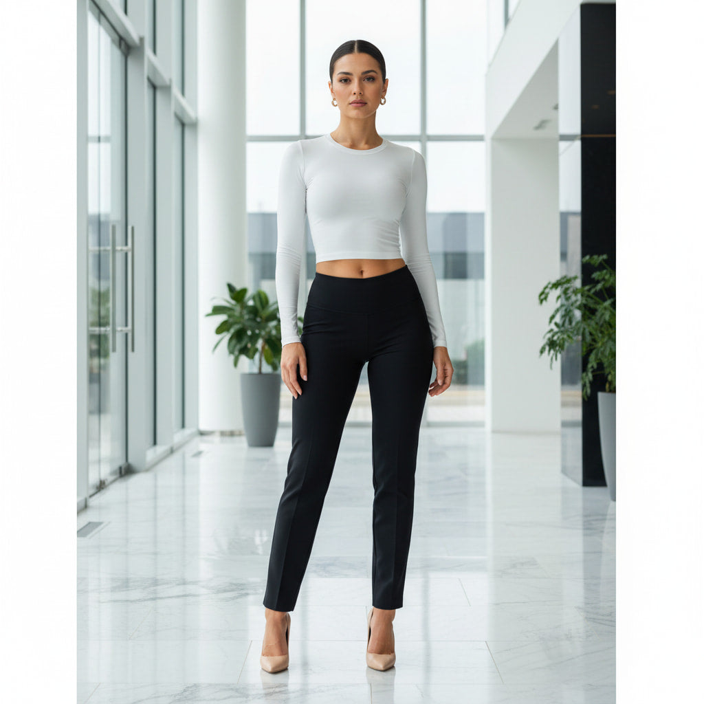 ELAN COTTS Women's Full Sleeve Crop Top – Slim Fit | 220 GSM Stretch Athleisure Wear