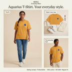 NEIKA Aquarius Zodiac Unisex Cotton T-Shirt, 180 GSM Regular Fit