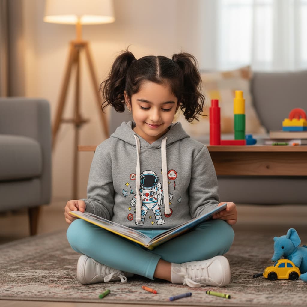 ELAN COTTS Kids Hoodie – 100% Cotton | 300 GSM Soft & Cozy Unisex Pullover for Boys & Girls