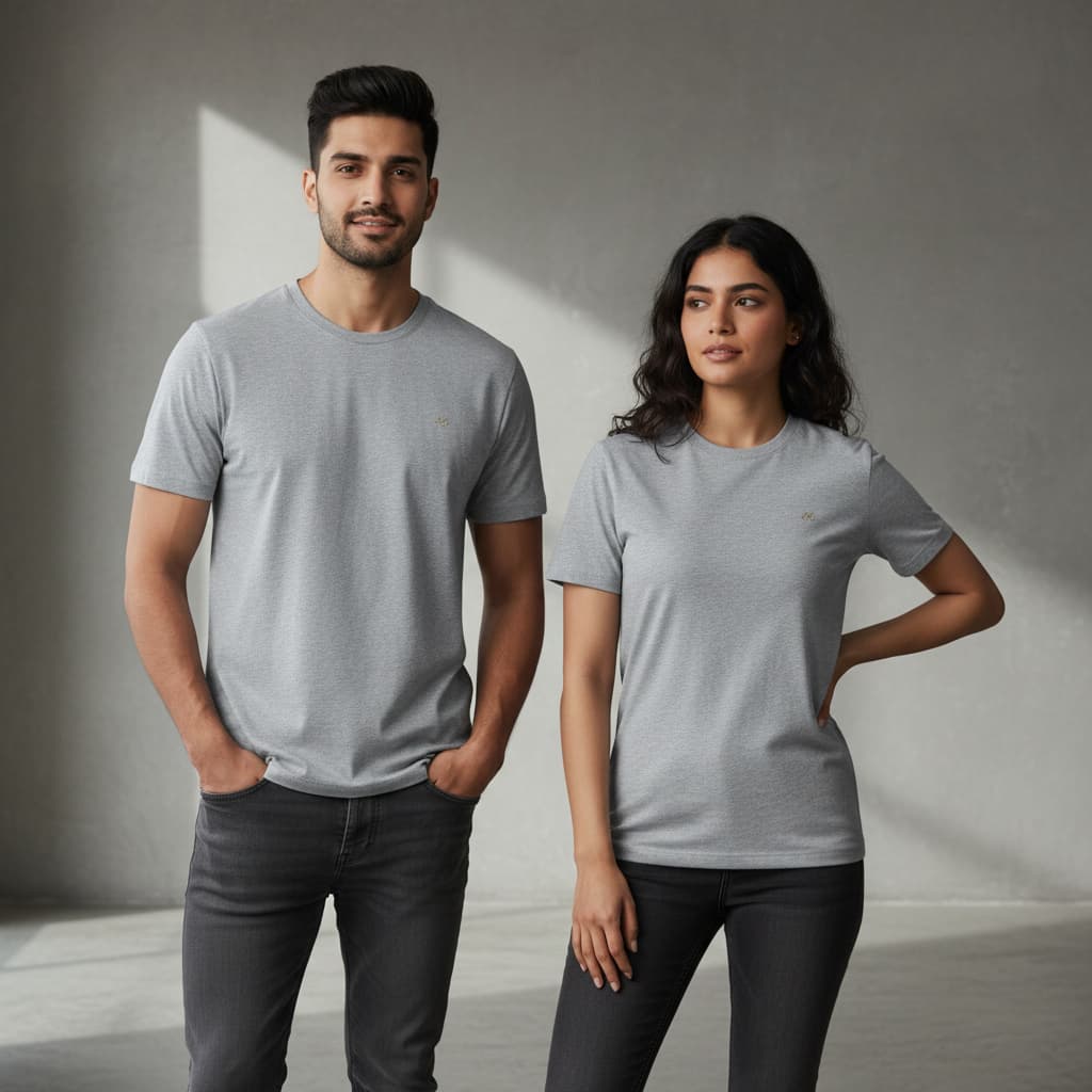 ELAN COTTS Men's & Women's Basic Roundneck T-Shirt – 180 GSM Poly-Cotton | Lightweight & Breathable