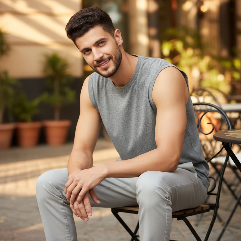 ELAN COTTS Men's Sleeveless T-Shirt – 100% Cotton | 180 GSM Lightweight Breathable & Built for Movement
