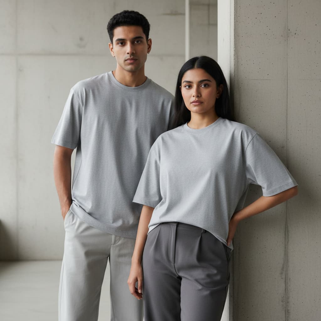 ELAN COTTS Men & Women's Oversized Roundneck T-Shirt – 100% Cotton | 180 GSM Structured Drape Without Bulk