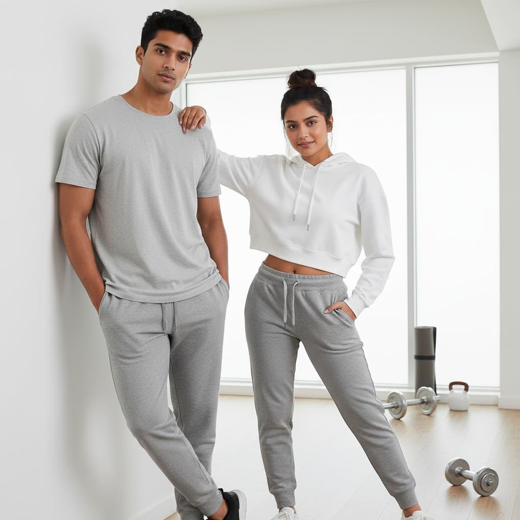 ELAN COTTS Men & Women's Joggers – 100% Cotton | 260 GSM Ribbed Waist & Cuffs Active Feel Movement-Ready Comfort