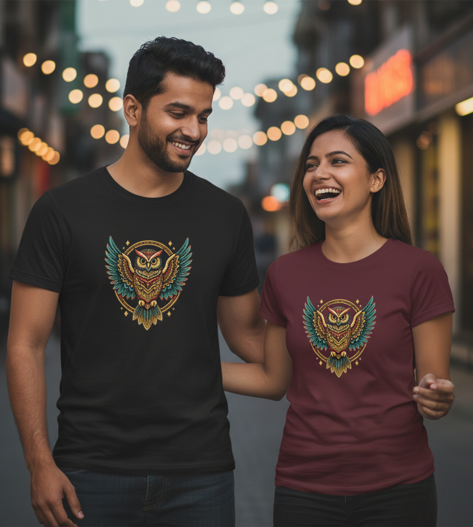 Roundneck - T-Shirt - Mandala Owl