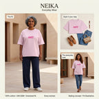 NEIKA Women's Auntie Oversized Cotton T-Shirt, 240 GSM