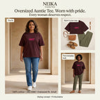 NEIKA Women's Auntie Oversized Cotton T-Shirt, 240 GSM