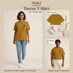 NEIKA Taurus Zodiac Unisex Cotton T-Shirt, 180 GSM Regular Fit