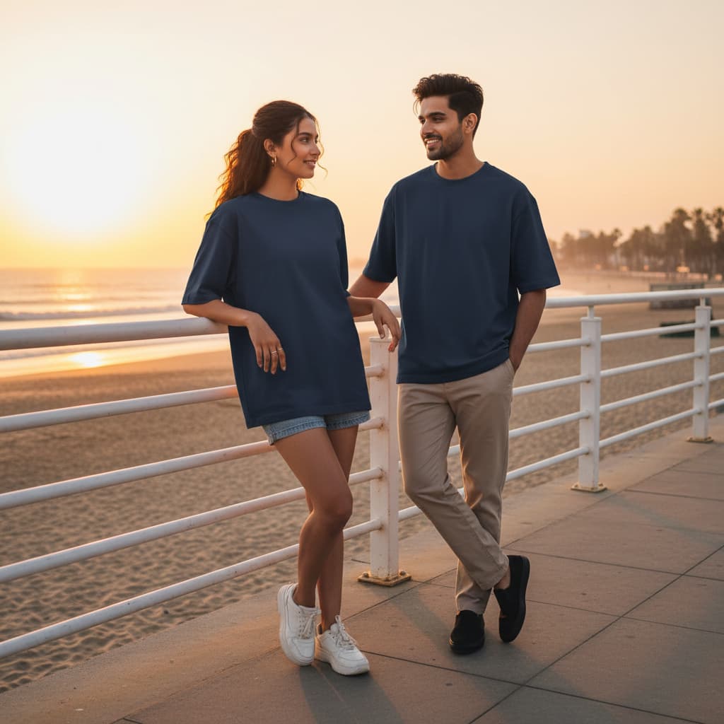 ELAN COTTS Men & Women's Oversized Roundneck T-Shirt – 100% Cotton | 180 GSM Structured Drape Without Bulk