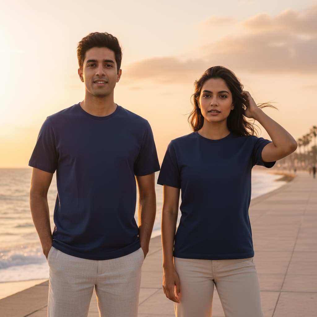 ELAN COTTS Men & Women's Classic Crew Roundneck T-Shirt – 100% Cotton | 180 GSM Lightweight Everyday Comfort