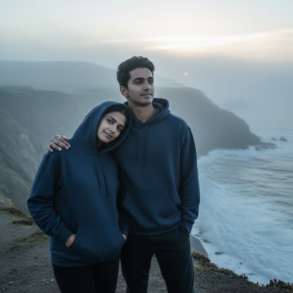 ELAN COTTS Men & Women's Hoodie – 100% Cotton | 300 GSM Brushed Fleece Heavyweight Cozy for Chilly Days