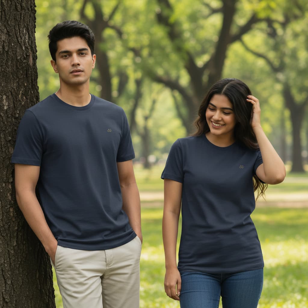 ELAN COTTS Men's & Women's Basic Roundneck T-Shirt – 180 GSM Poly-Cotton | Lightweight & Breathable