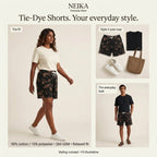 NEIKA Unisex Tie-Dye Shorts with Pockets, 260 GSM Cotton Blend