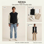 NEIKA Unisex Cotton Varsity Jacket, 300 GSM