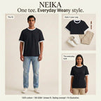 NEIKA Unisex Cotton Ringer T-Shirt, Bio-Washed