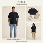 NEIKA Unisex Classic Cotton Crew T-Shirt, Regular Fit