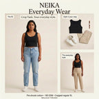 NEIKA Women's Cotton Crop Tank Top, 180 GSM Regular Fit