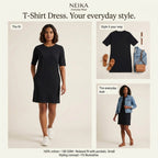 NEIKA Women's Cotton T-Shirt Dress with Pockets