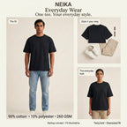 NEIKA Unisex Terry Oversized T-Shirt, 260 GSM Cotton Blend