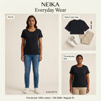 NEIKA Women's Classic Cotton T-Shirt, Regular Fit