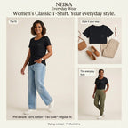 NEIKA Women's Classic Cotton T-Shirt, 180 GSM Regular Fit