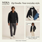 NEIKA Unisex Zip Hoodie, 400 GSM Cotton Blend Regular Fit