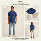 NEIKA Unisex Cotton Airtex Polo T-Shirt, Regular Fit