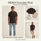NEIKA Unisex Cotton Airtex Polo T-Shirt, Regular Fit