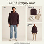 NEIKA Unisex Acid-Washed Oversized Cotton Hoodie, 300 GSM