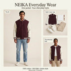 NEIKA Unisex Cotton Varsity Jacket, 300 GSM