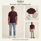 NEIKA Unisex Cotton Airtex Polo T-Shirt, Regular Fit