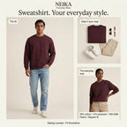 NEIKA Unisex Fleece Sweatshirt, 300 GSM Cotton Blend Regular Fit