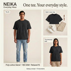 NEIKA Unisex Basic Poly-Cotton T-Shirt, Relaxed Fit