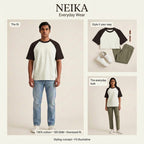 NEIKA Unisex Oversized Cotton Raglan T-Shirt