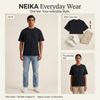 NEIKA Unisex Classic Cotton Crew T-Shirt, Regular Fit