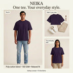 NEIKA Unisex Basic Poly-Cotton T-Shirt, Relaxed Fit